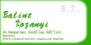 balint kozanyi business card